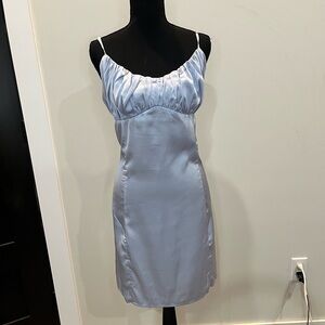 Princess Polly Satin Slip Dress Women's Size‎ 12 Light Blue Y2K Balletcore